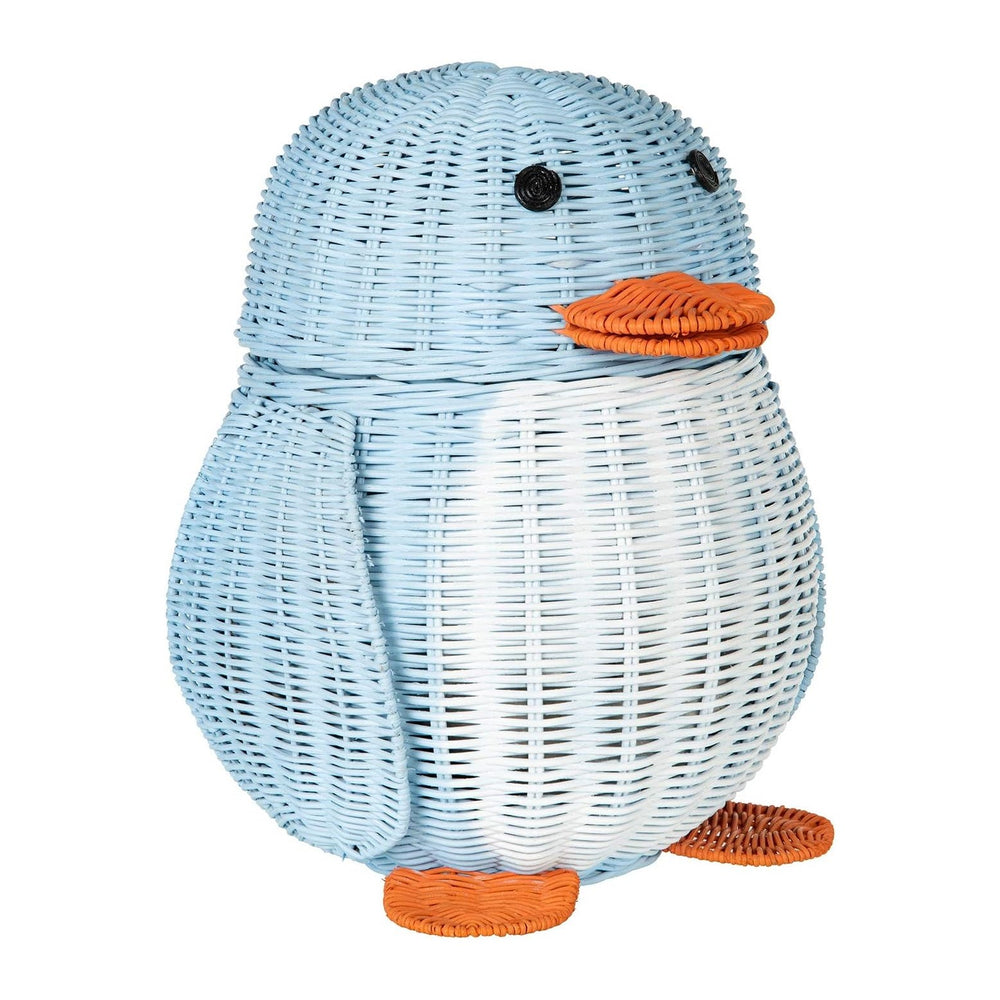 KOUBOO Wicker Penguin, Multi-Color Storage Basket Blue and White