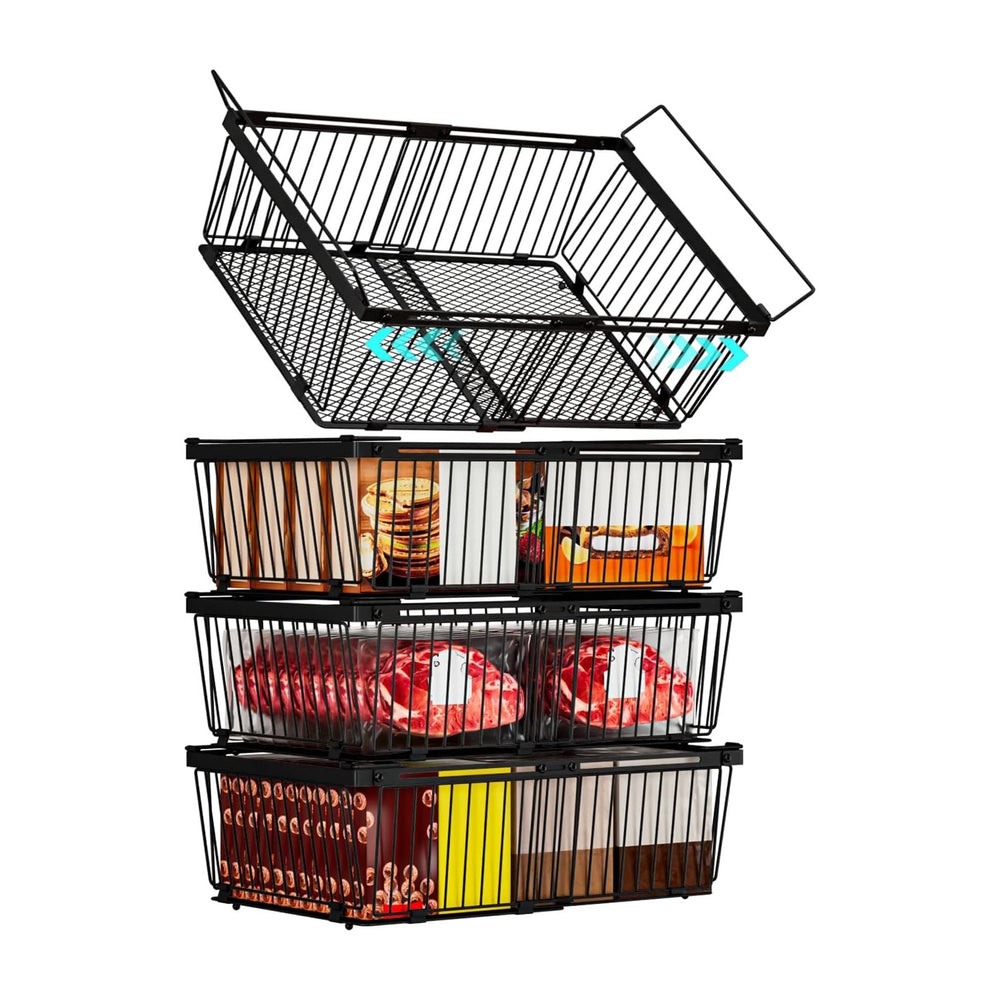 Large Freezer Organizer Bins for 10 to 20 Cu.Ft,Leak-Proof Bottom,4 Pack