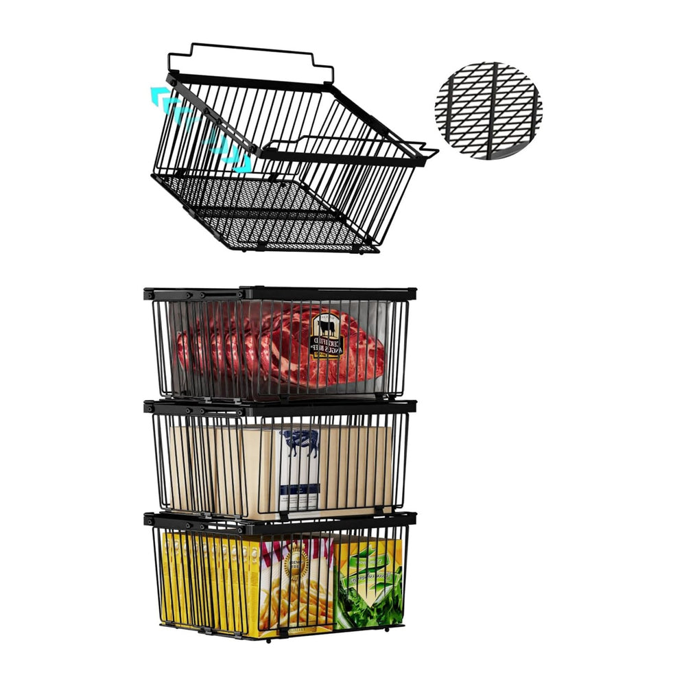 Large Freezer Organizer Bins for 5 to 9 Cu.Ft,Leak-Proof Bottom,4Pack