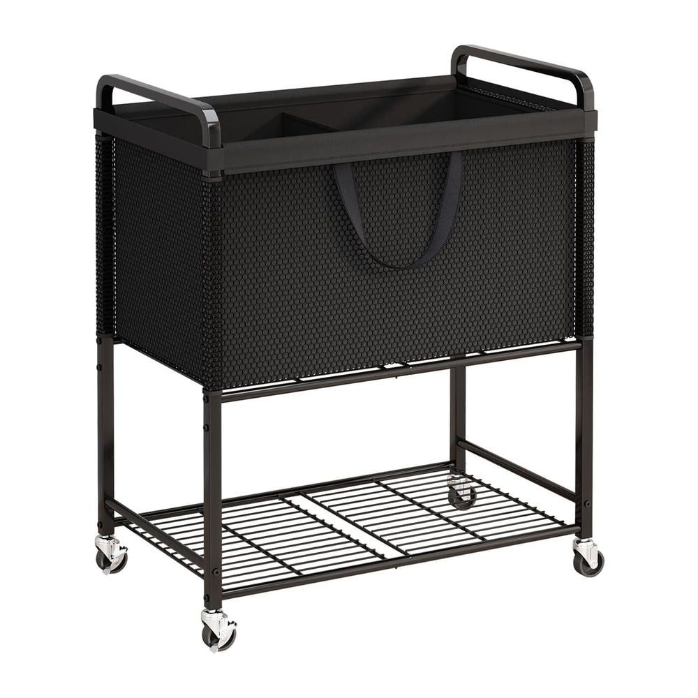 Laundry Hamper Rolling Sorter: 120L Large Basket with Wheels Removable Bag