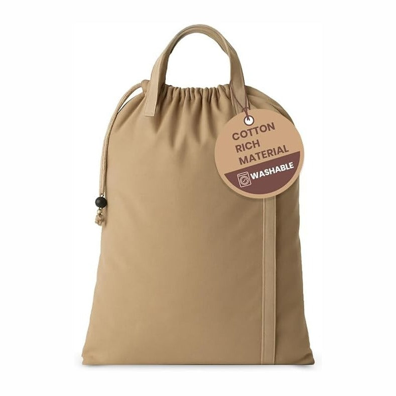 LFH Home Large Premium Cotton Rich Canvas Laundry Bag with Drawstring and Han...