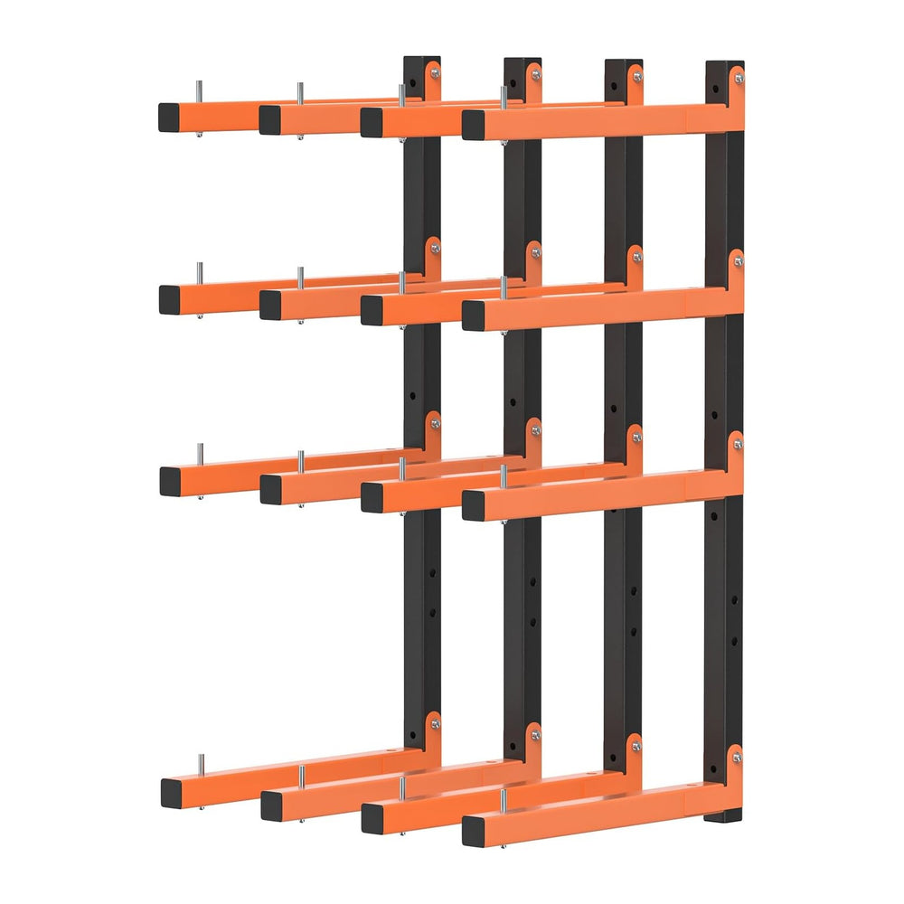 Lumber Storage Rack Wall Mount, Foldable 8-Level Wood Storage Rack
