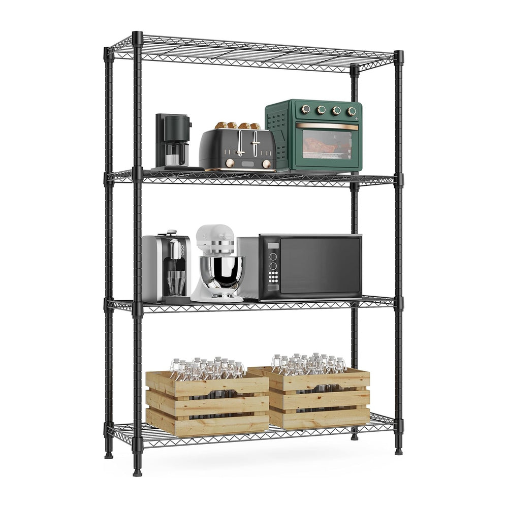 M MZG 1000 lbs 4Tier Shelf Metal Storage Shelves Wire Rack Closet Organizers ...