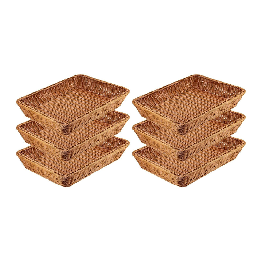 MANCHAP 3 PCS 16 Inch Poly Wicker Bread Baskets, Handmade Rattan Woven Pantry...