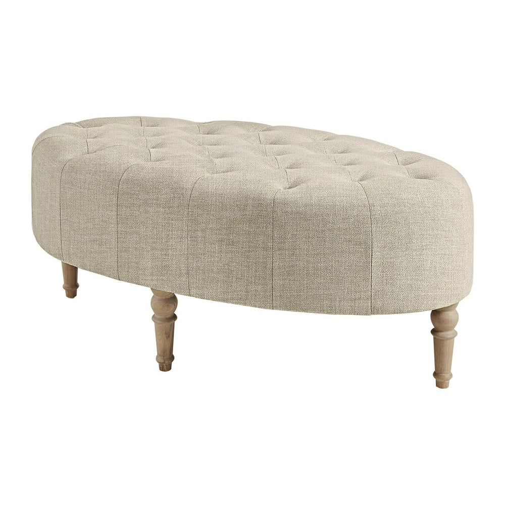 Martha Stewart Clara Coffee Table - Solid Wood Frame, Soft Fabric, Button Tuf...