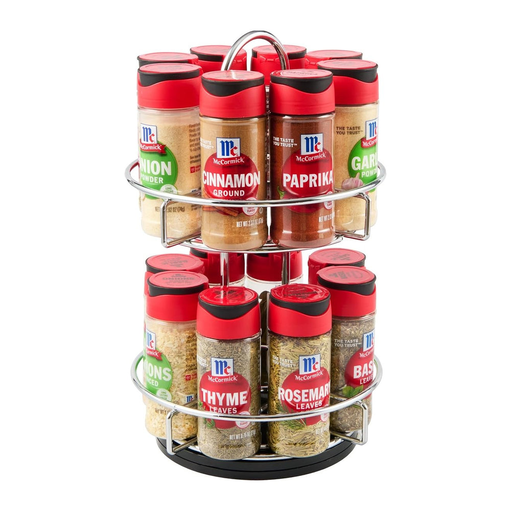 McCormick Spice Rack, Two Tier Chrome, Featuring 16 Herbs & Spices