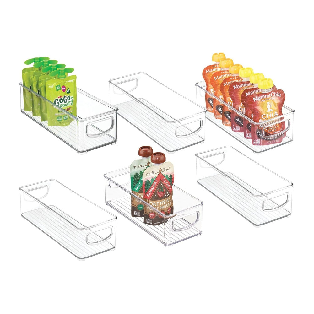mDesign Plastic Stackable Small Organizing Bin Kitchen Pantry Cabinet, Refrig...