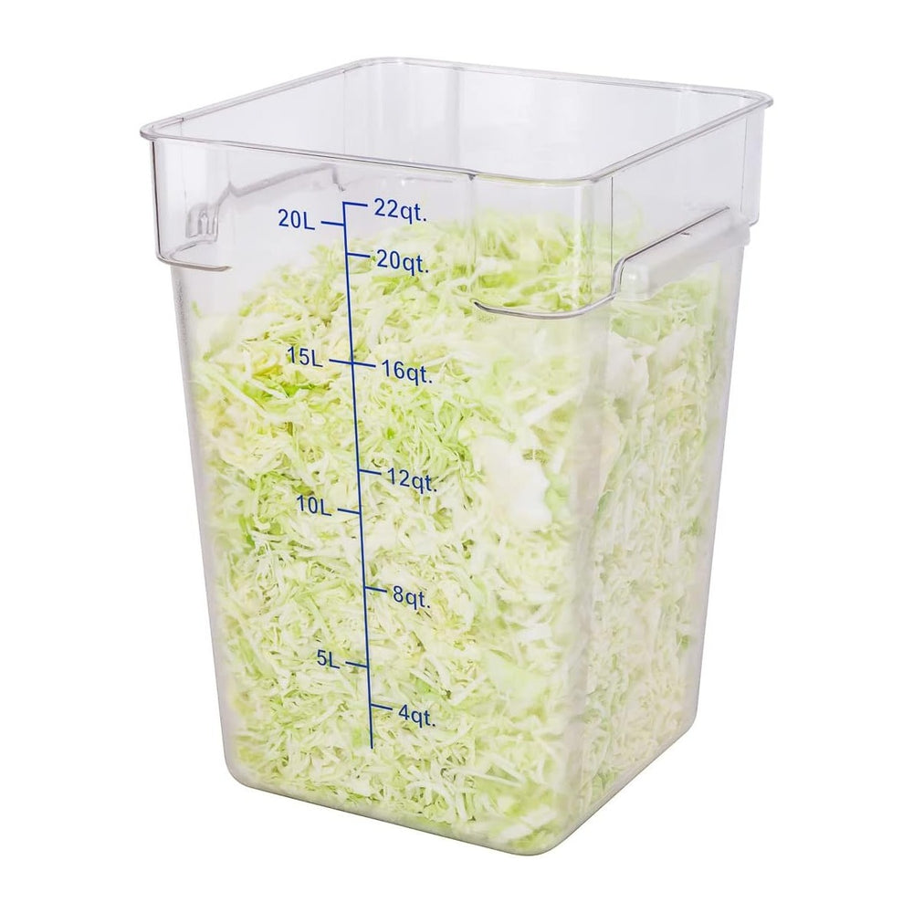 Met Lux 22 Quart Brine Bucket, 1 Square Marinating Container - With Volume Ma...
