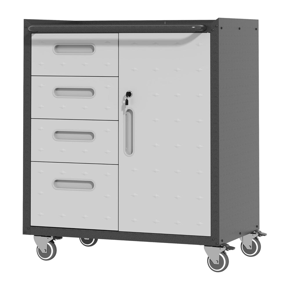 Metal Storage Cabinet with Wheels, Rolling Tool Cabinet with Adjustable Shelve