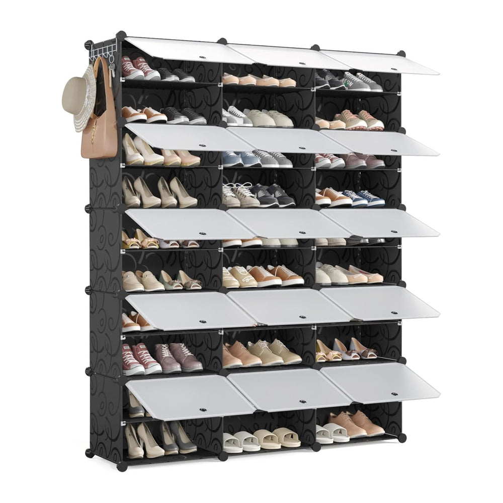 Mondeer Shoe Rack, Plastic Shoe Cabinet, 10 Levels, Shoe Rack Organiser Holds...