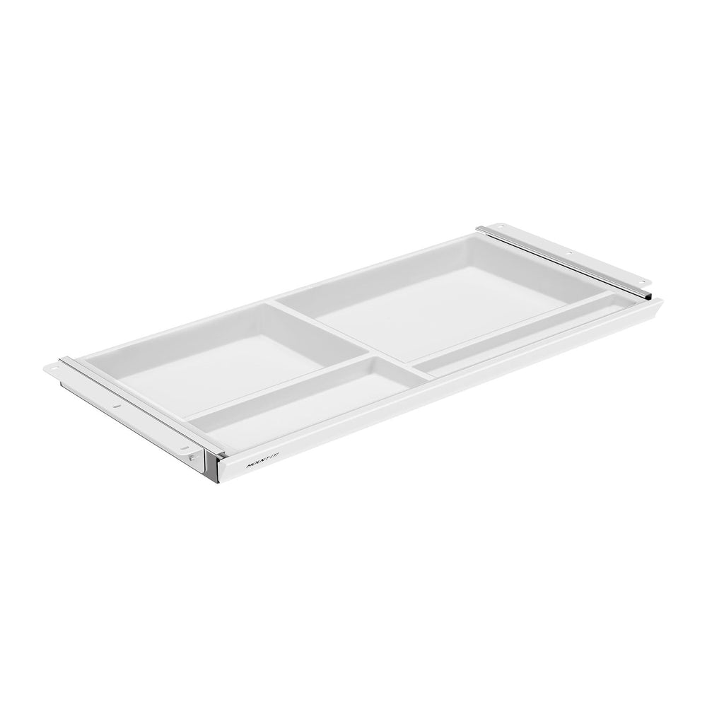 Mount-It! Under Desk Drawer with 4 Compartments, Deep Low-Profile Slide-Out S...