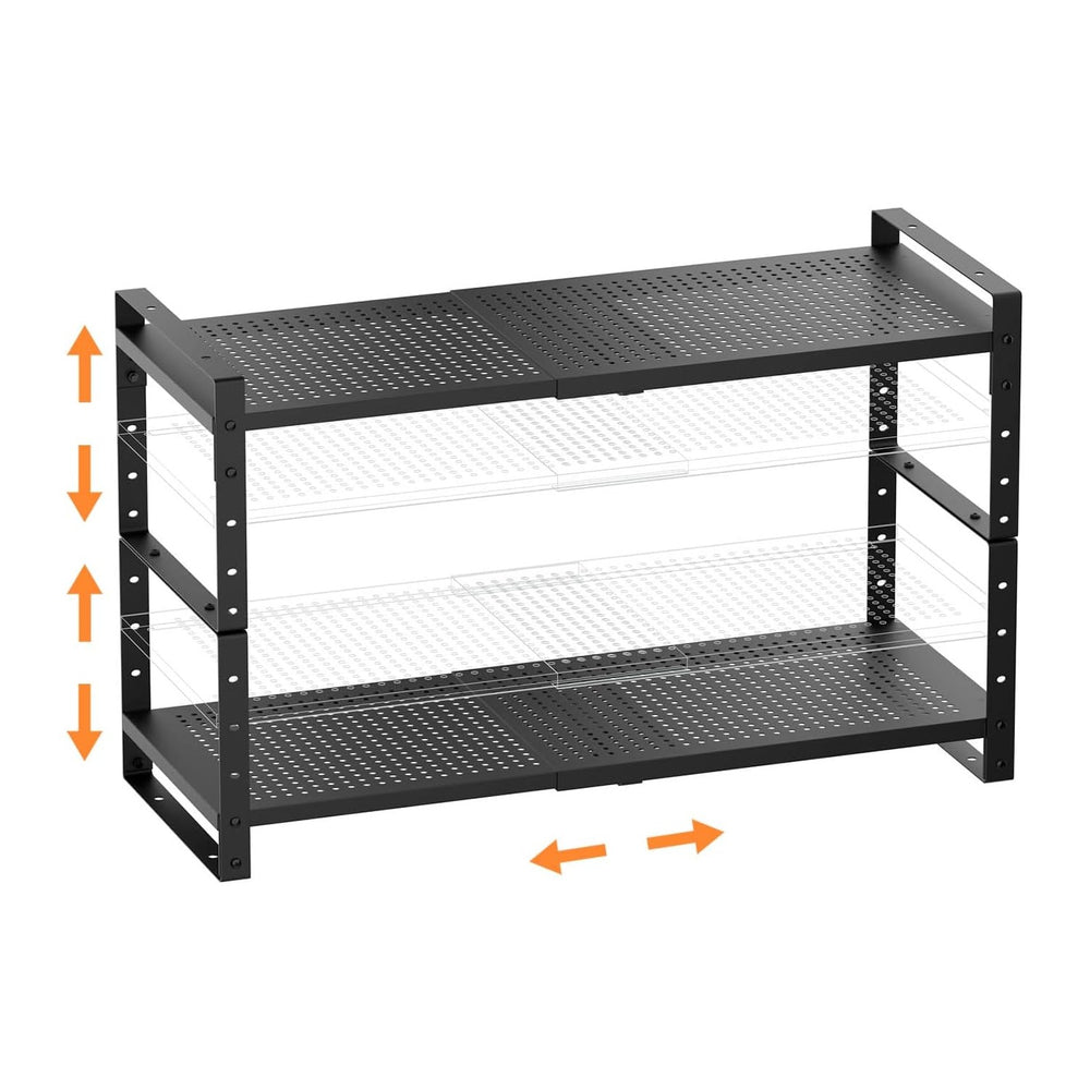 Multi-Functional Metal Shoe Rack,Expandable Adjustable Stackable Kitchen Orga...