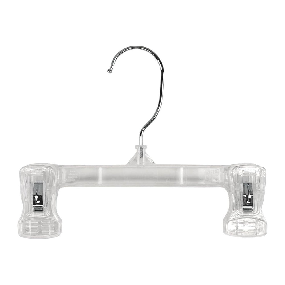 NAHANCO 8" Clear Plastic Bottom Hanger, Pinch Grips, Swivel Hook, 200 Pack