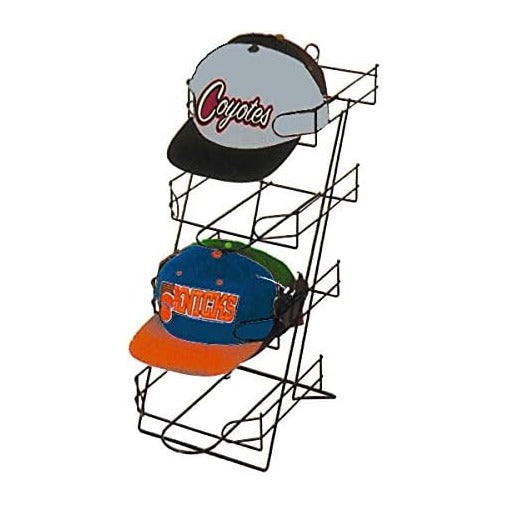 Only Hangers Black Wire Countertop Hat Display Holds 36-48 Caps - 4 Tiers
