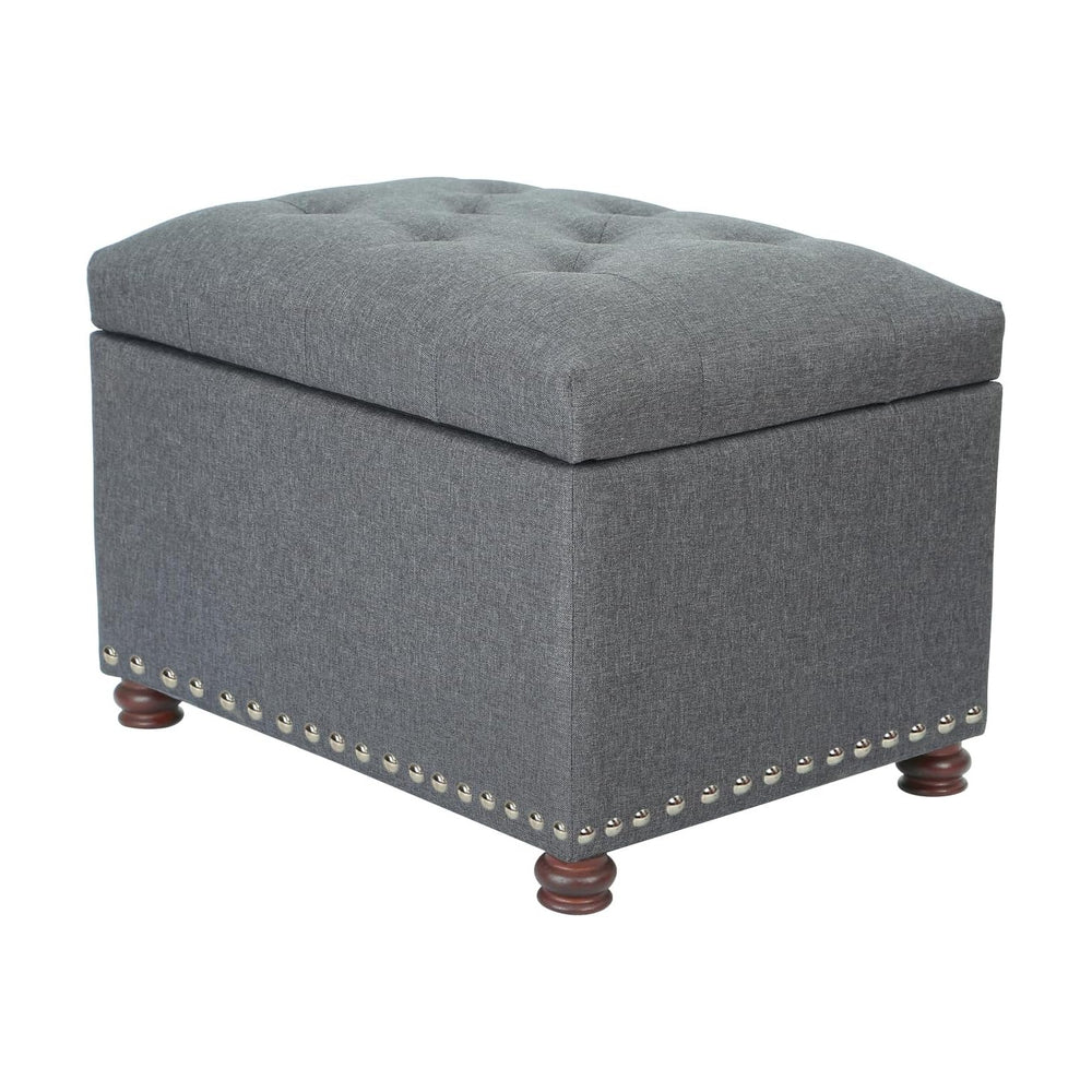 Ottoman with Storage,24" Fabric Ottoman Foot Rest with Hinged Lid Small ...