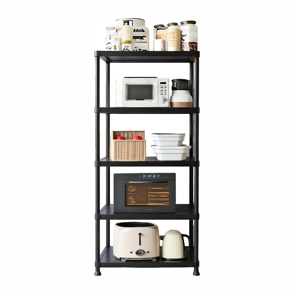 Plastic Storage Shelves, 5 Tier Shelving Unit, 330LBS