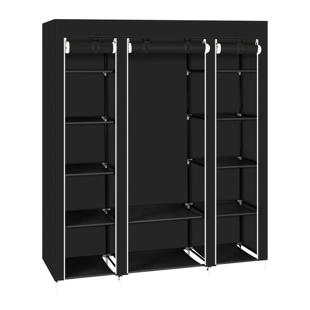 Portable Clothes Closet Wardrobe Storage Organizer with Shelves and Cover for...