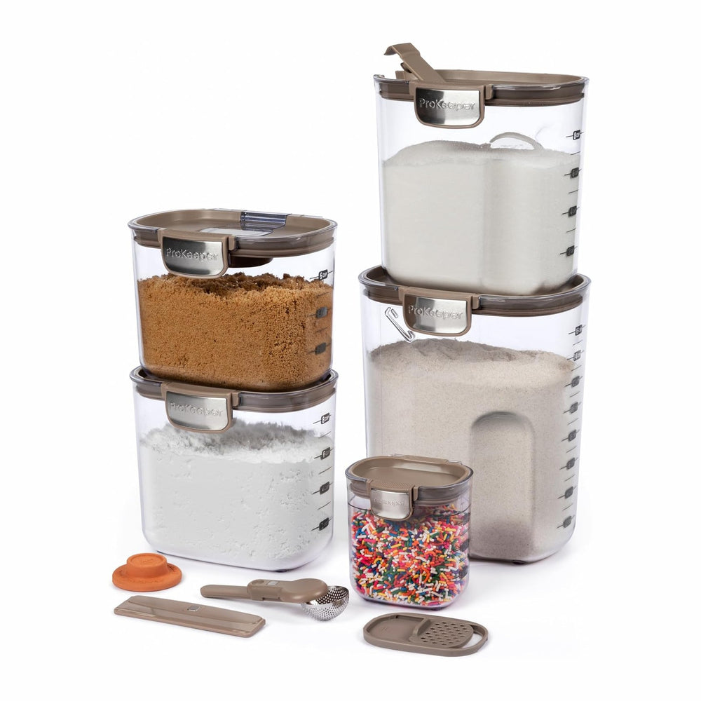 ProKeeper+ Airtight Food Storage Container Set – Clear Plastic Flour and Suga...