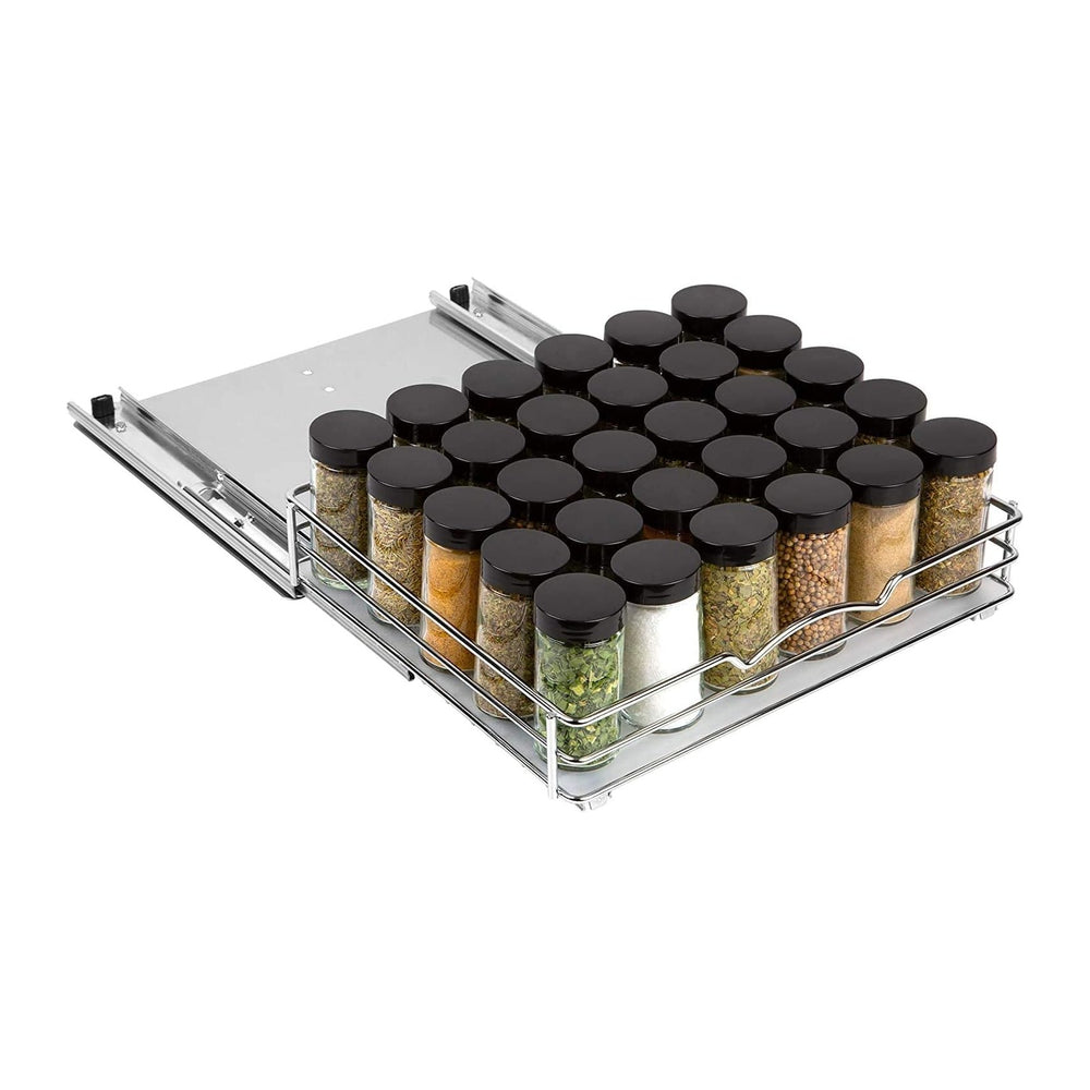 Pull-Out Cabinet Spice Rack Organizer, 12 ⅜"W x 10 ⅜"D x 2 ¾"H