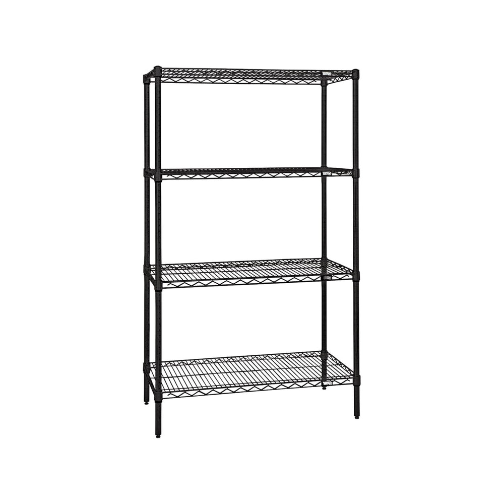 Quantum Storage Systems WR54-2154BK Wire Shelving Starter Kit, 54" W x 2...