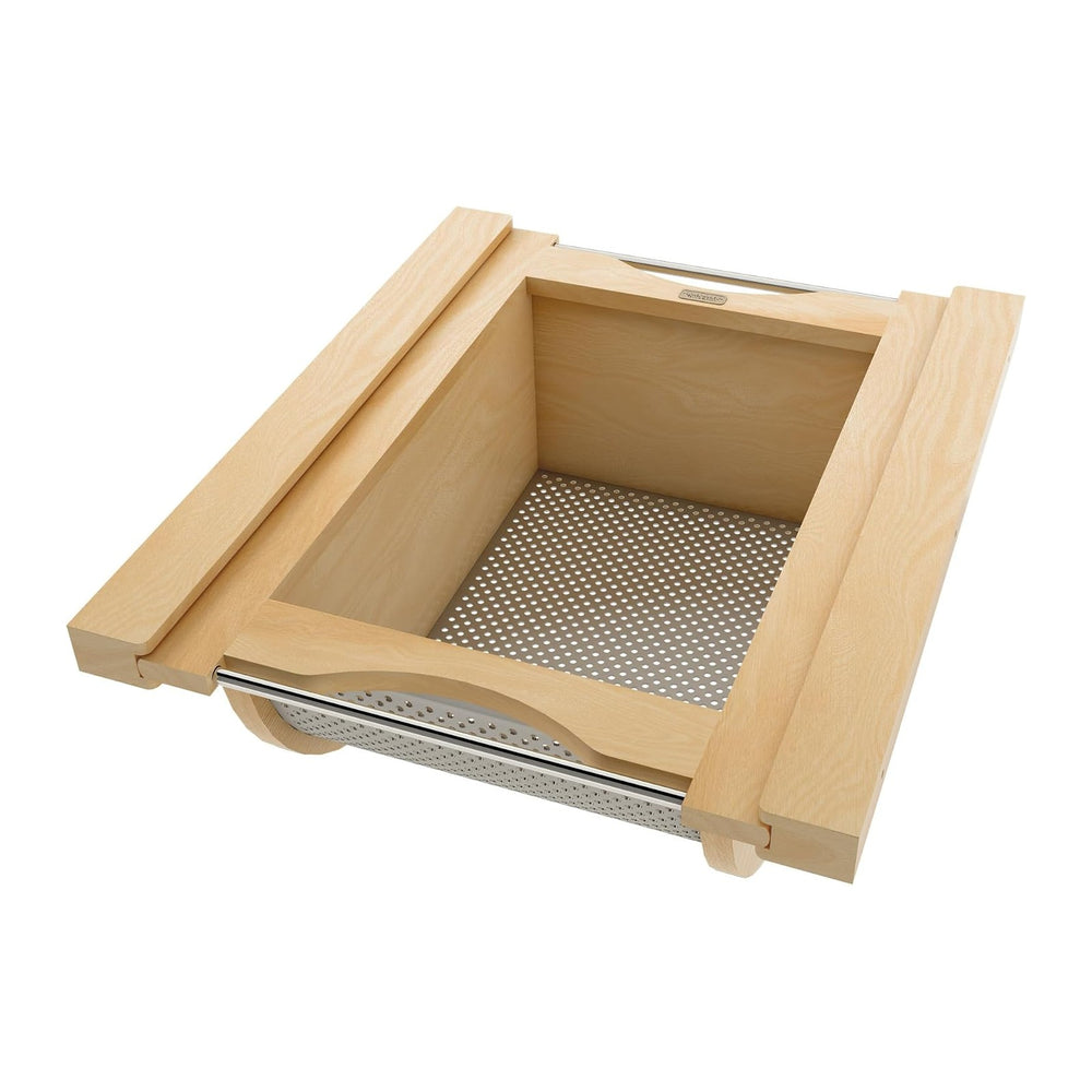 REV-A-SHELF Natural Maple/Stainless-Steel Produce Basket for 18” Base Cabinets
