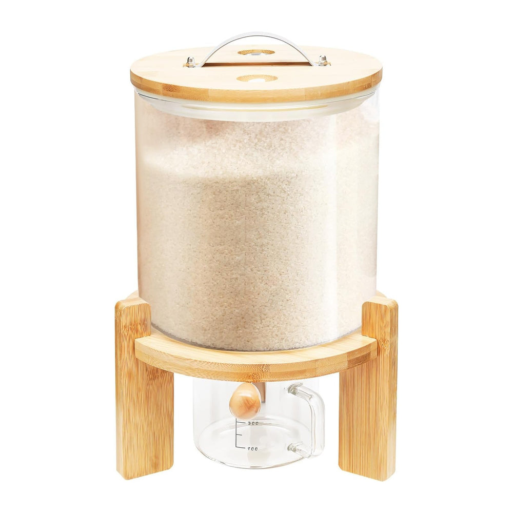 Rice Dispenser, 5L/7.5L Cereal Containers Storage with Valve+Lid+Thermometer+...