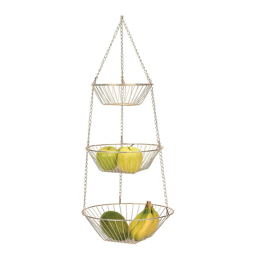 RSVP International Hanging Storage Collection 3-Tier Baskets, Copper Wire