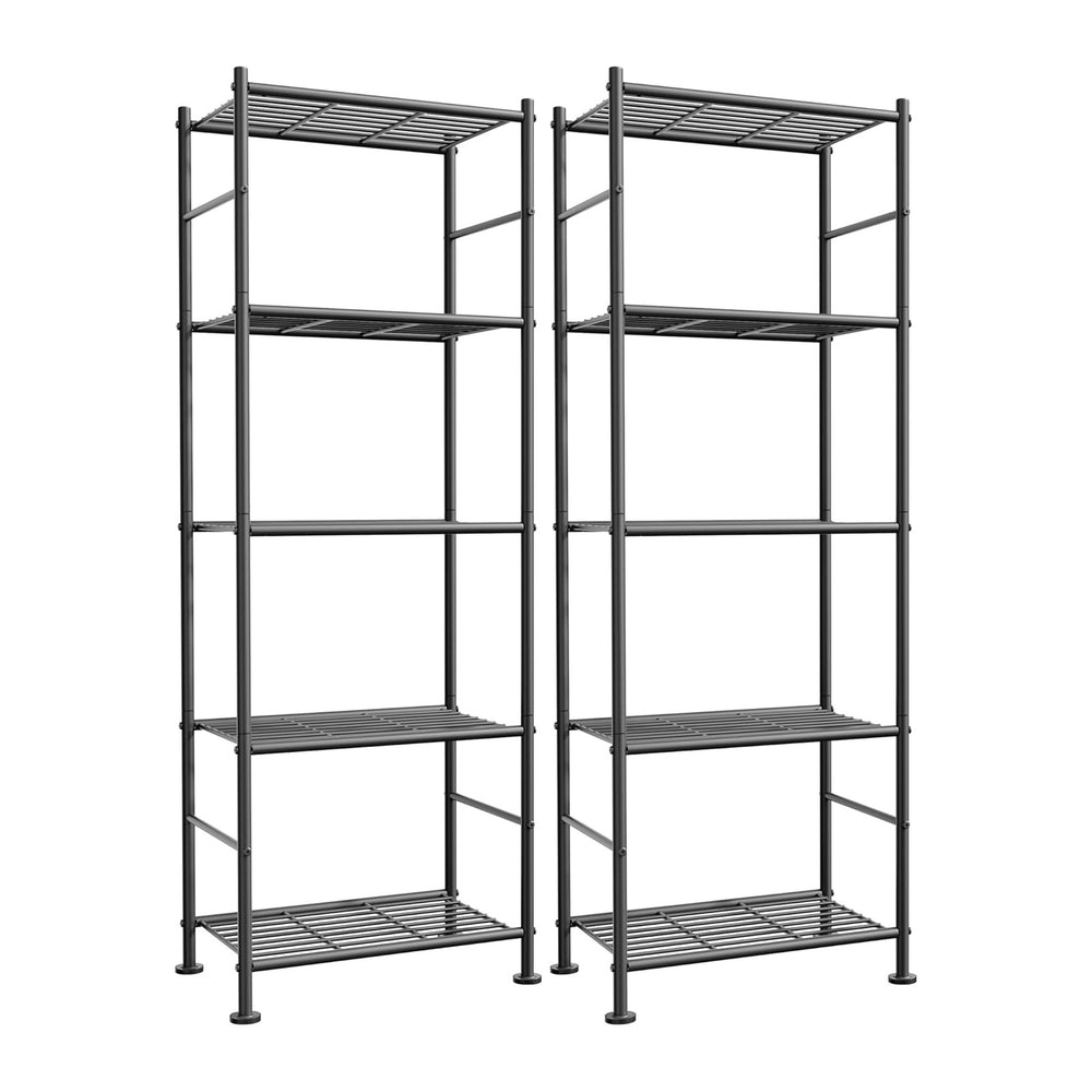 Sakugi Storage Shelves - Set of 2, 5-Tier Metal Shelf Organizer, Space-Saving...
