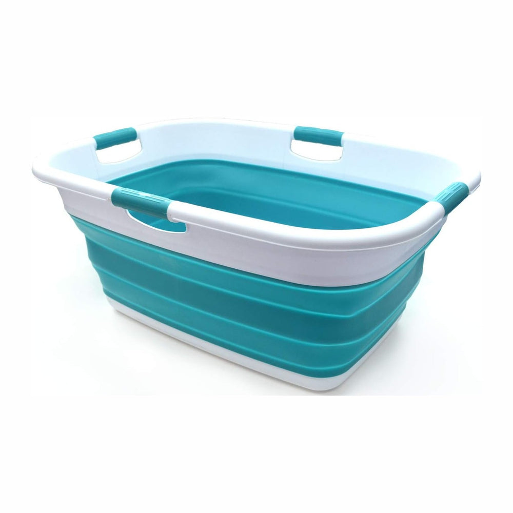 SAMMART 49L Collapsible 4 Handled Laundry Basket-Foldable Storage Container-P...