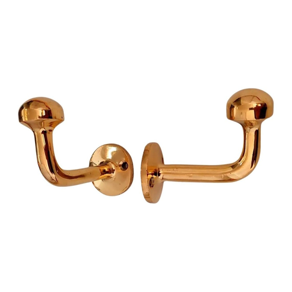 Set of 2 Unlacquered Solid Brass Wall Hooks, Handmade Brass Hooks for Doors a...