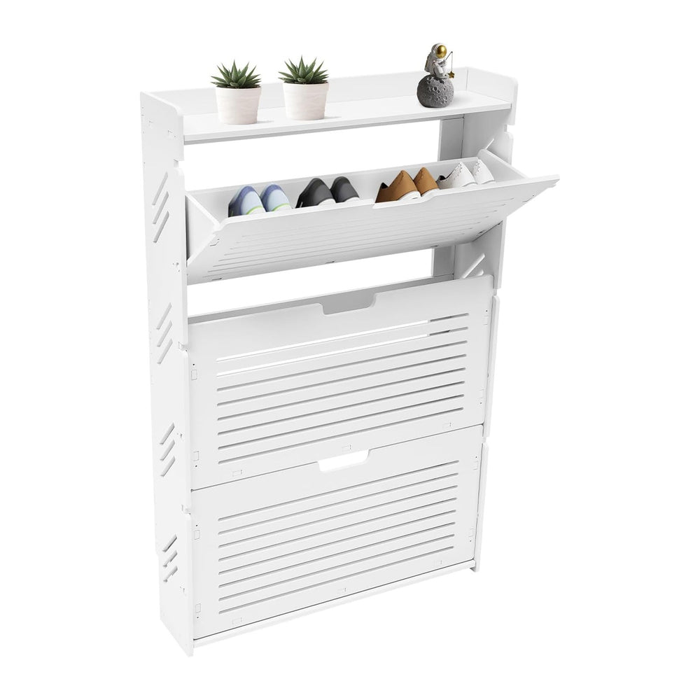 Shoe Storage Cabinet w/3 Flip Drawers, Slim Shoe Rack for Entryway
