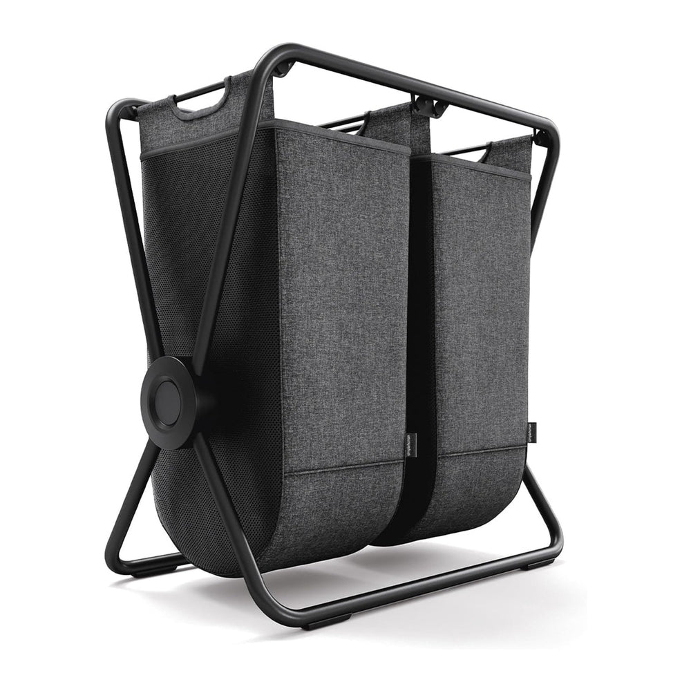 simplehuman X-Frame Hamper, Double Compartment Laundry Hamper for Bedroom Bat...