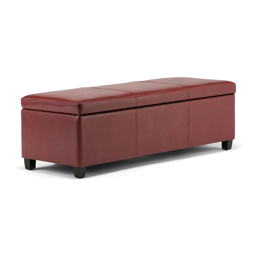 SIMPLIHOME Avalon 48 inch Wide Contemporary Rectangle Storage Ottoman Bench in