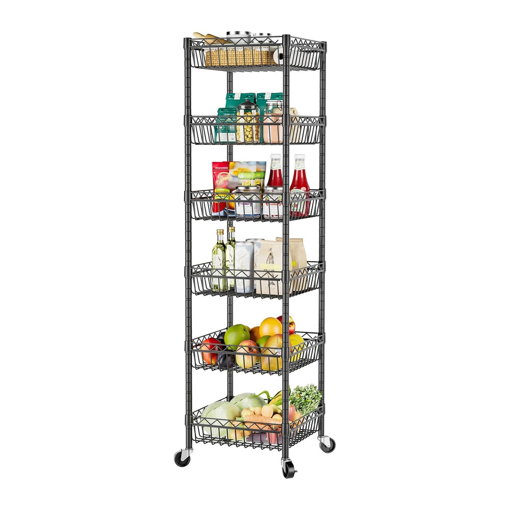 SINGAYE 6 Tier Shelf Wire Shelving Adjustable Storage Shelves Basket Rack