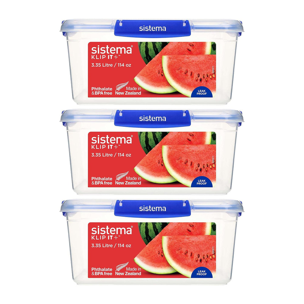 Sistema KLIP IT+ 3.35L Rectangle Food Storage Containers (3-Pack), Stackable ...