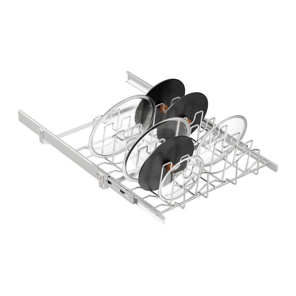 Slide Out Pot Lid Organizer Under Cabinet, Wire Dividers Kitchen Pull Out Pot...