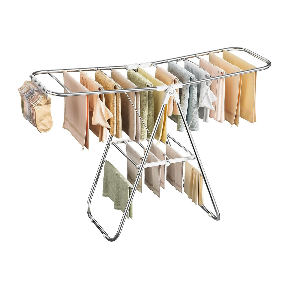 SONGMICS Clothes Drying Rack, Foldable Metal Airer, 19.3 x 51.2 x 39.4 in