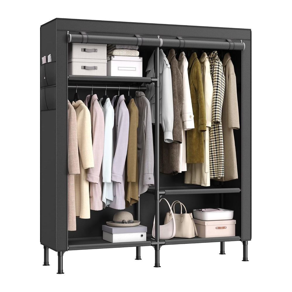SONGMICS Clothes Rack, Heavy-Duty Wardrobe Closet Organizer
