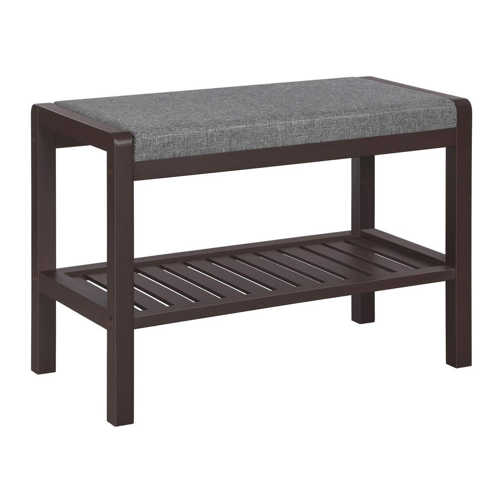 SONGMICS Shoe Rack Bench, Padded Seat, Storage Shelf, Holds Up to 350 lb