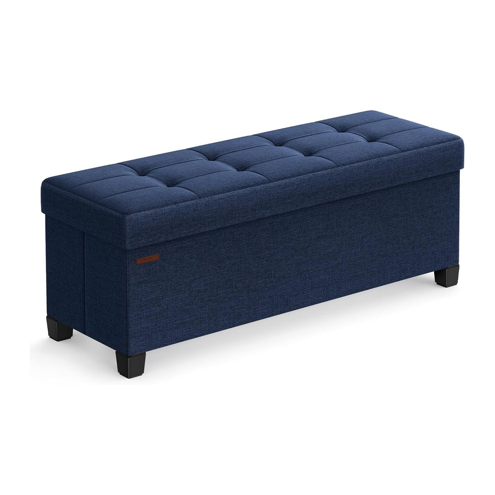 SONGMICS Storage Ottoman Bench, Foldable Foot Rest with Legs