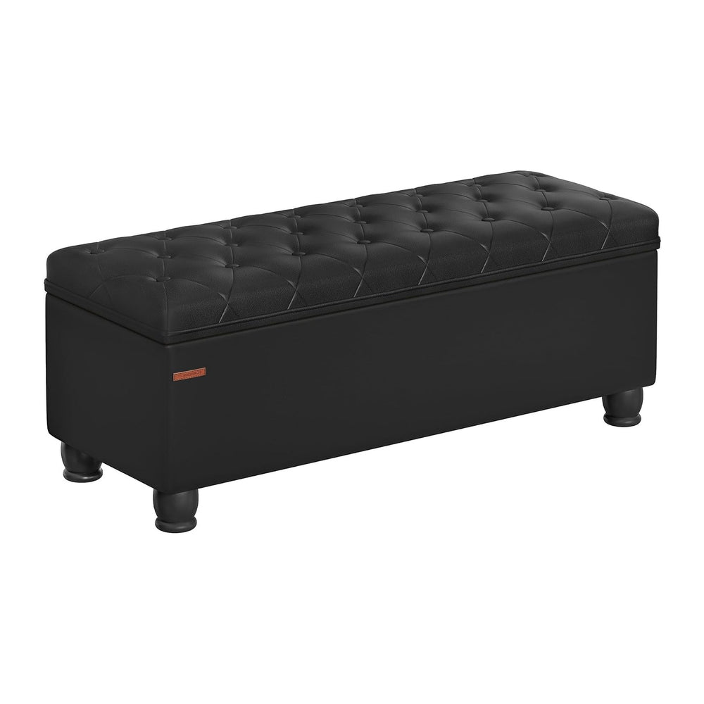 SONGMICS Storage Ottoman, Storage Bench, Tufted Entryway Bedroom Bench