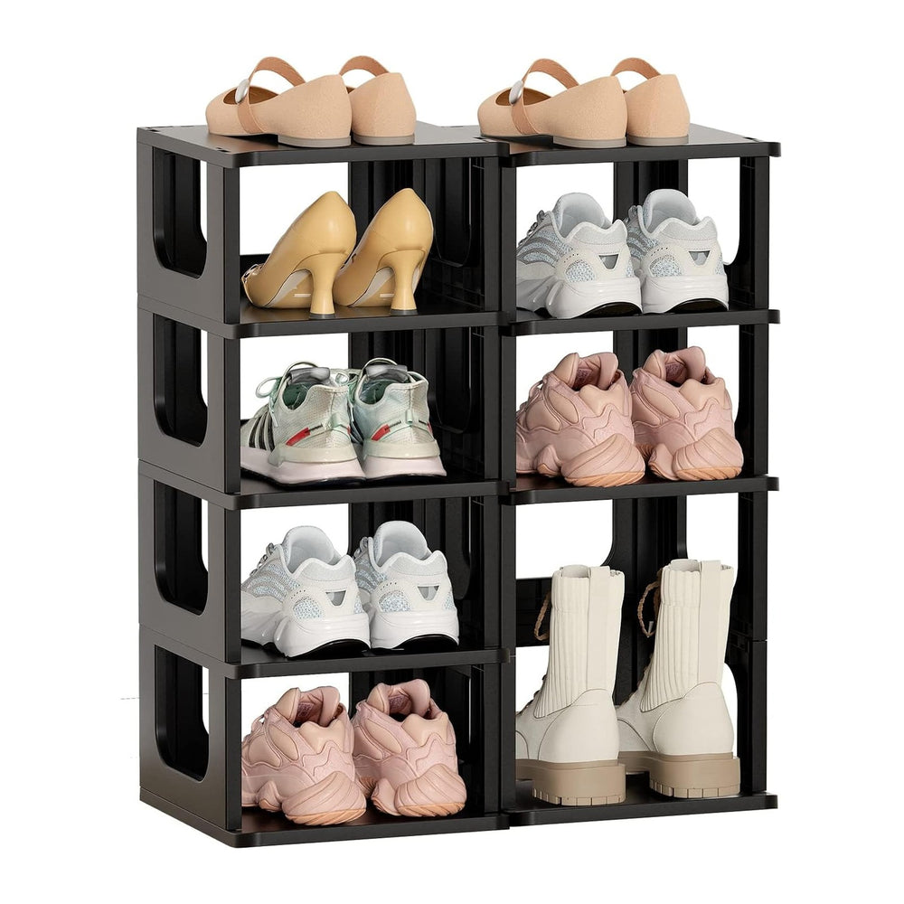 Stackable Small Shoe Rack for Closet 10 Tier - Remove Shelf for Boots