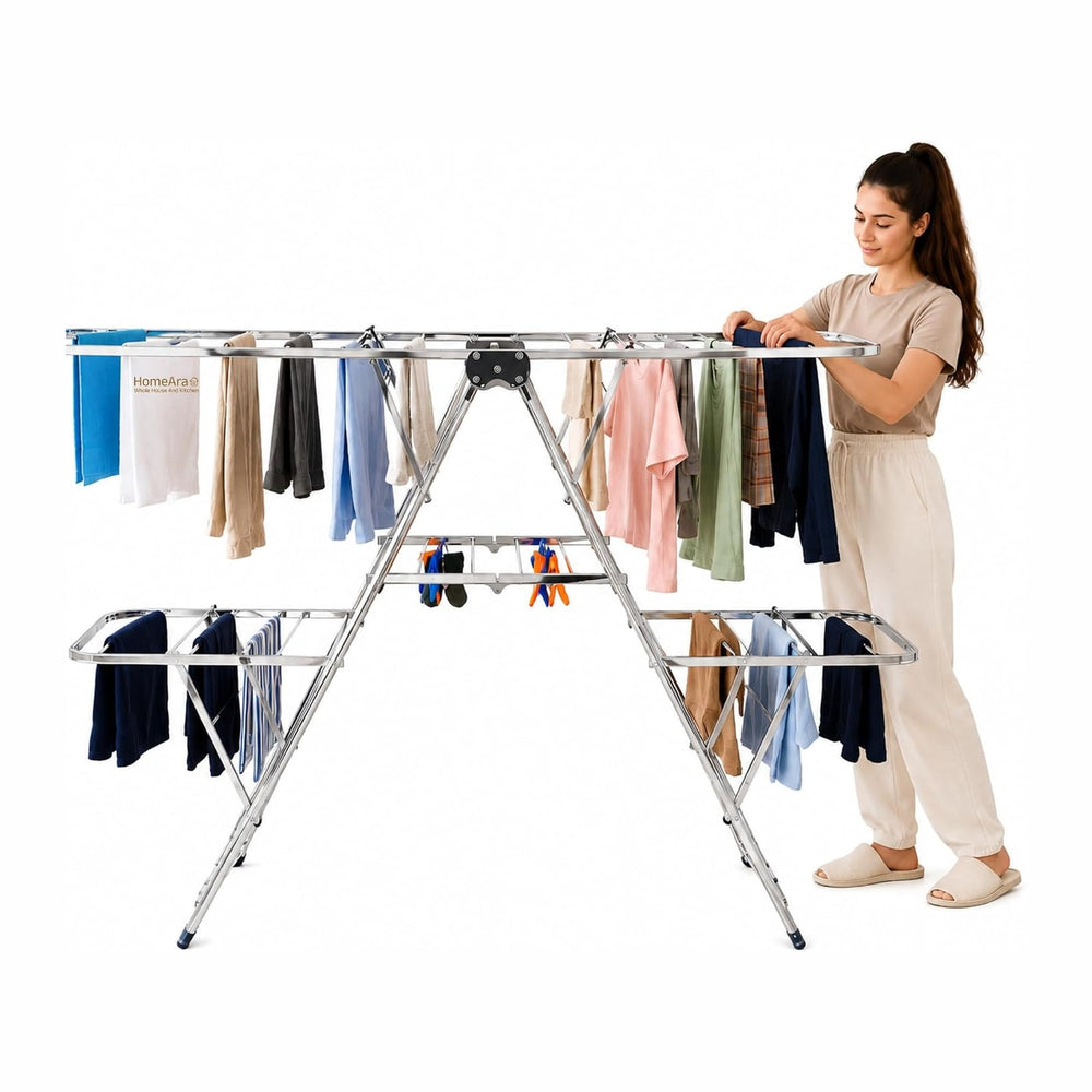Stainless Steel Cloth Dryer Stand Design for Efficient Drying Space-Saving Fo...