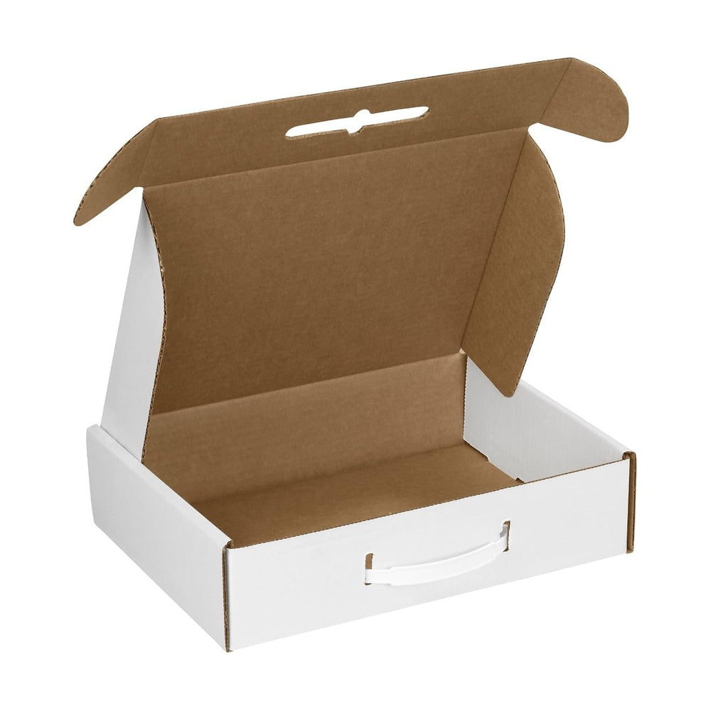 Staples Corrugated Carrying Cases, 12‑1/8” x 9‑1/4” x 3”, Oyster White Storag...