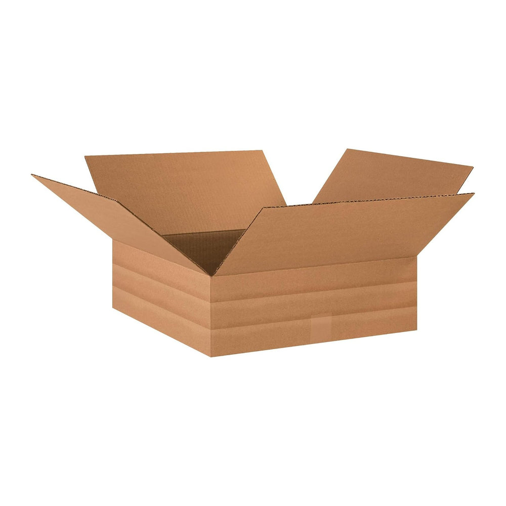 Staples Multi‑Depth Corrugated Boxes, 18” x 18” x 6”, Adjustable Kraft Carton...