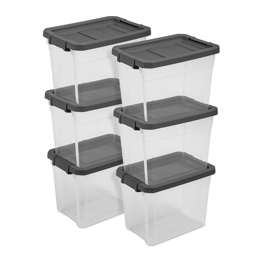Sterilite Modular Stacker Box with Latching Lid, 30 Quart, 24-Pack