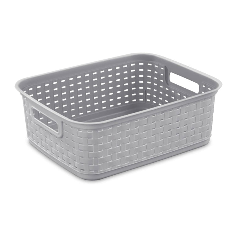 Sterilite Short Plastic Weave Storage Basket, Bin Organization for Countertop...