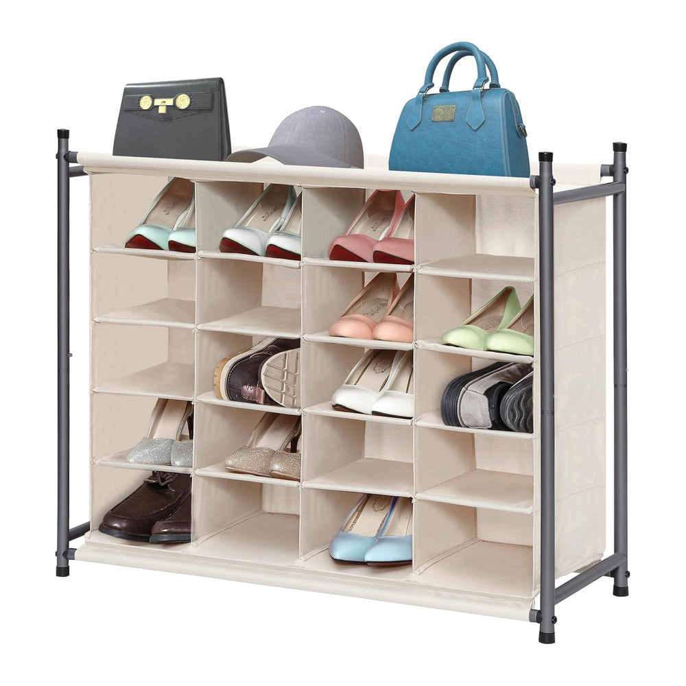 STORAGE MANIAC Stackable Shoe Cubby Organizer, Free Standing Shoe Cube Rack f...