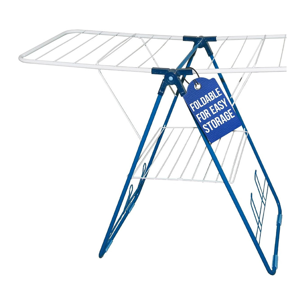Strata Gullwing Clothes Drying Rack - White and Blue