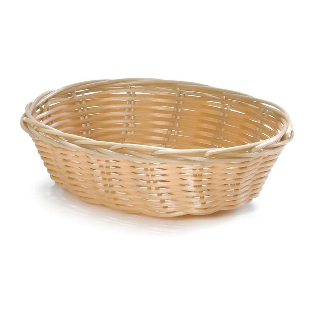 TableCraft 1171W 7" x 5" Hand-Woven Plastic Basket - Dozen